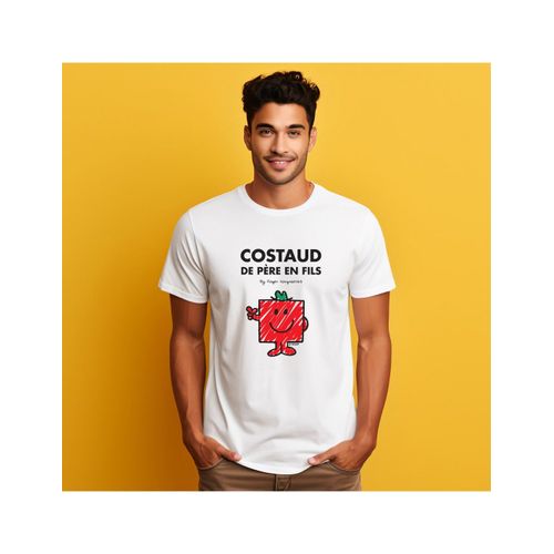 T-Shirt Homme "Costaud De Père En Fils" Blanc