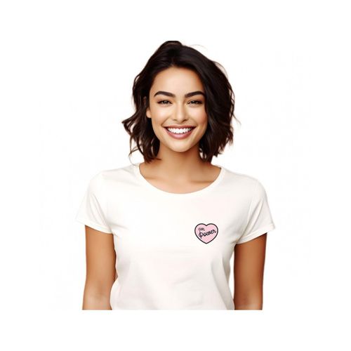 Tshirt Femme Girl Power Pink Heart