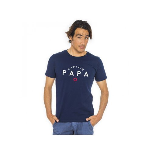 T-Shirt Homme "Captain Papa" Bleu
