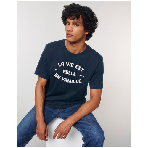 T-Shirt Homme "La Vie Est Belle En Famille" Bleu