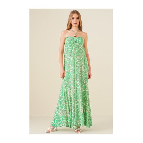 Robe À Bretelles Avec Motifs - Vert Anis