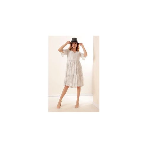 Robe Col V À Pois