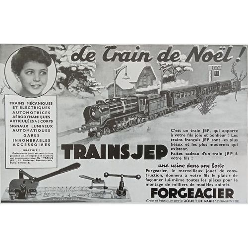 Lot 8 Affiches Publicités Anciennes Années 30 : Jouets Enfants, Train Électrique, Trains Jep, Gyroplane Mécavion, Kosmos, Märklin... (Vintage French Advertising)