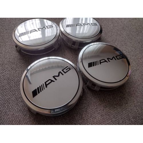 Lot De 4 Caches Centraux Moyeu Jantes Amg Lettre Diamètre Extérieur De 75mm W203 W204 W210 Slk Clk..E55 Amg