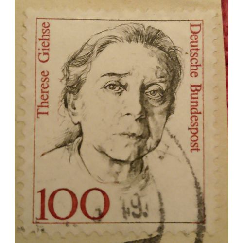 Timbre Oblitéré Deutsche Bundespost 100 Therese Giehse.