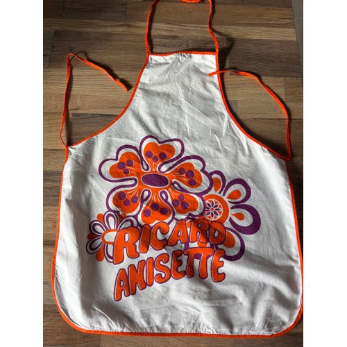Vintage Tablier Pour Enfants Ricard Anisette Années 70 Flower Power
