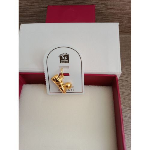 Pendentif En Plaqué Or Chaussure Et Ballon De Foot