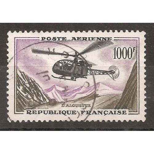 Pa 37 (1957) Poste Aérienne Alouette 1000f Oblitéré (Cote 27e) (9340)