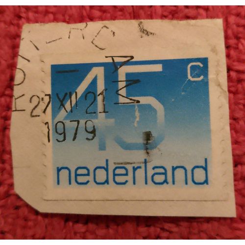 Timbre Oblitéré 45 C Nederland Bleu.