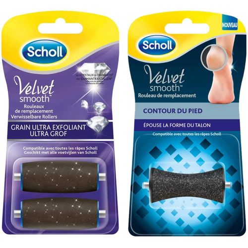 Scholl Rouleaux Râpe Electrique Pieds Velvet Smooth - Ultra Exfoliant Et Rouleau Contour