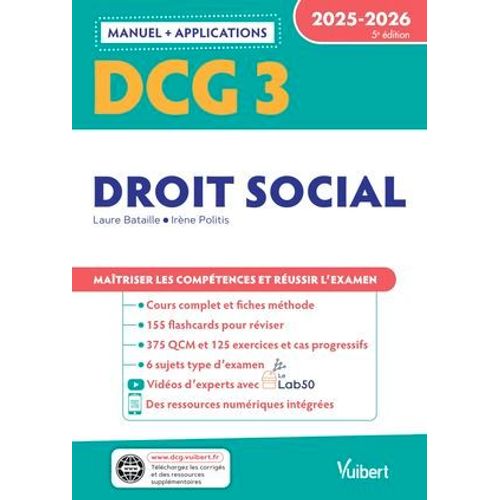 Dcg 3 - Droit Social : Manuel Et Applications 2025-2026