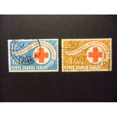 42 Kenya Ouganda Tanganyika 1963 / Centenaire De La Croix-Rouge / Yvert 127 / 128 Fu