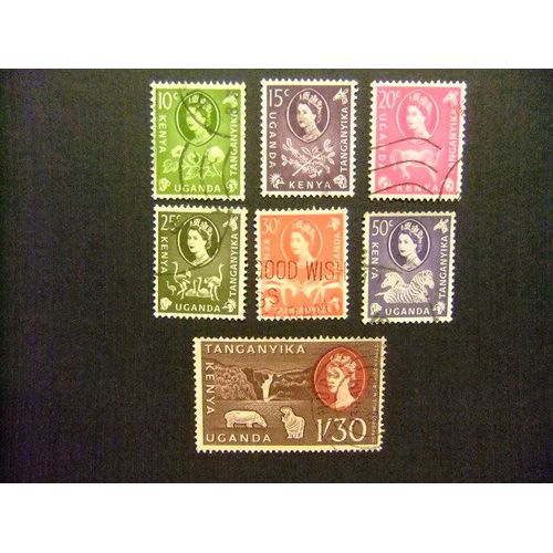 42 Kenya Ouganda Tanganyika 1960 / Reine Élisabeth Ii / Yvert 106 / 110 + 112 + 115 Fu Incomplet