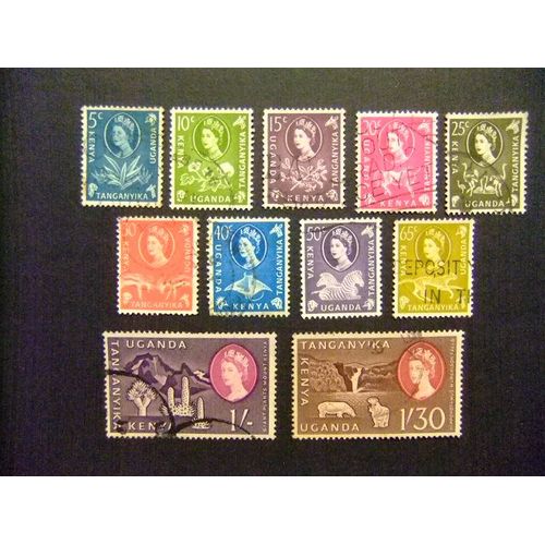 42 Kenya Ouganda Tanganyika 1960 / Reine Élisabeth Ii / Yvert 105 / 115 Fu Incomplet