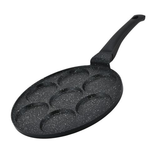 Poêle à crêpes et galettes avec revêtement en marbre 7 emplacements 26cm Herzberg HGCP267HO