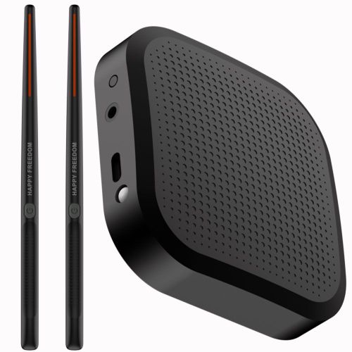 Tambour À Air Virtuel Électronique Avec Baguettes,Batterie À Air Professionnelle,Pédales Pour Débutants,Adultes,Enfants,Cadeau Musical - Type Basic Model Black