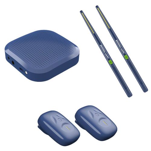 Pédales De Batterie À Air Portable Avec Baguettes,Électronique,Virtuel,Débutants,Enfants,Adultes - Type Enjoy Dark Blue