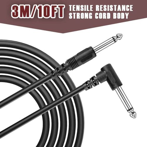 Câble De Prise Super Silencieux Pour Guitare Professionnelle,3m/10 Pieds,Câble Audio De Connexion Pour Guitare Électrique De Haute Qualité,Angle Droit Ts À Ts Droit