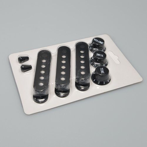 Couvercle De Micro De Guitare St À Bobine Unique,Blanc,Vintage,2 Tons,1 Boutons De Volume,Pointe De Commutateur,Ensemble De Pièces De Guitare - Type Black 50 50 52