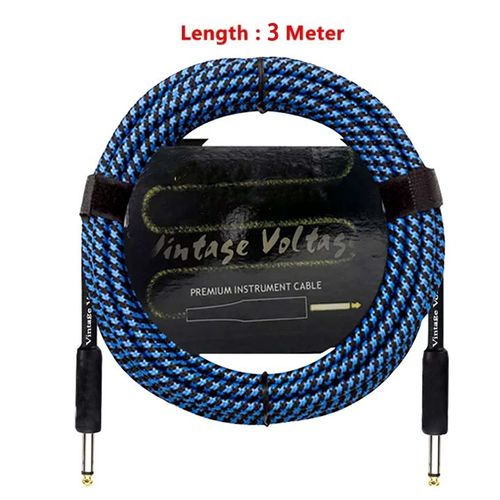 Câble De Raccordement Pour Pédale D'effet De Guitare Électrique,3 Pièces/6 Pièces,Câble Audio Blindé À Faible Bruit,Raccord À Angle Droit 1/4 - Type Guitar Cable 3m-Bl