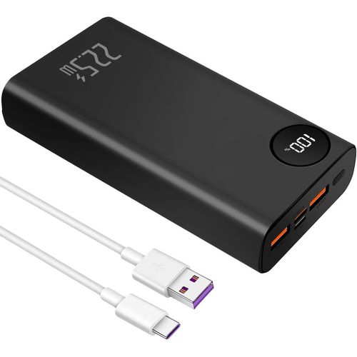 Batterie Externe 20000mah 22.5w, Bank Batterie Portable Usb C Input & Output Charge Rapide Powerbank Pd3.0 Qc4.0 Avec Affichage Led Compatible Avec Iphone 16 15 14 13 12 Samsung Smartwatches Etc