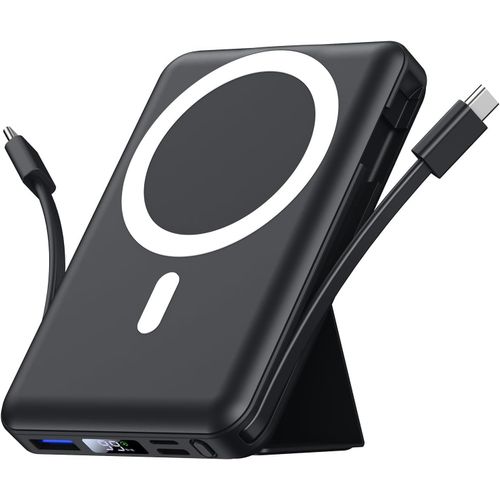 Batterie Externe Magnétique Compatible Avec Magsafe, 10000mah Sans Fil Powerbank Charge Rapide Pd 22.5w Avec 2 Câble Et Support Et Affichage Led, Compatible Iphone 16/15/14/13/Pro/Pro Max/Plus[Q39]