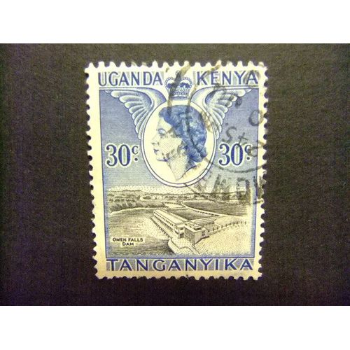 42 Kenya Ouganda Tanganyika 1954 1958 / Reine Élisabeth Ii Et Barrage D'Owen Falls / Yvert 89 Fu