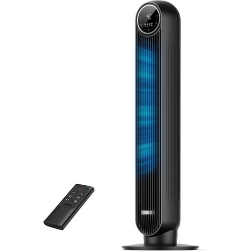 20dB ventilateur colonne silencieux, Vitesse 7,6 m/s - Oscillant à 90° ventilateurs tour pour chambre, 92 cm de haut, Télécommande incluse, 4 vitesses, 4 modes, minuterie 8H, Noir - Nomad One