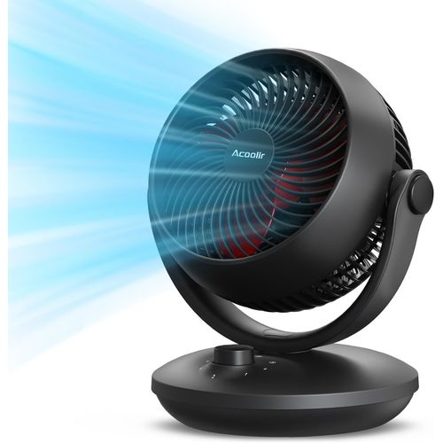 Ventilateur de Bureau, Ventilateur Silencieux Ultra 24 dB, Double Oscillation 70° horizontale & 100° Verticale, 3 Vitesses, Petit Ventilateur de Table pour Chambre Bureau Salon,Noir Rouge