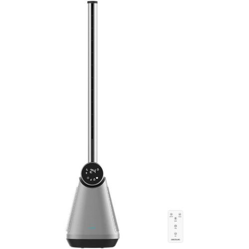 Ventilateur de Colonne EnergySilence 9890 Skyline Bladeless Dark - Technologie sans pale Diamètre 100 cm, LED et Télécommande, 3 Vitesses et 3 Modes, Oscillation à 40º