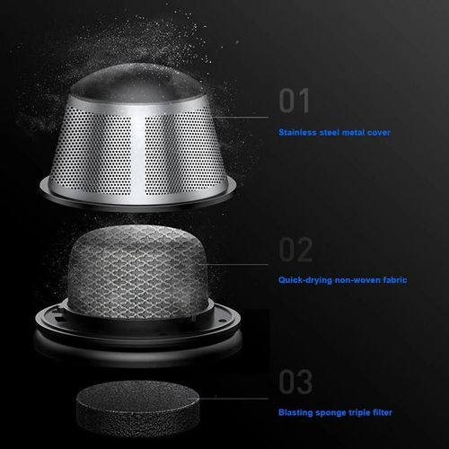 Mini Aspirateur Sans Fil Portable Rechargeable Humide Sec Utilisation Voiture Aspirateur Domestique Noir