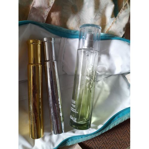 3 Bouteilles De Parfum Vide 15 Cm Transparent Or Argent