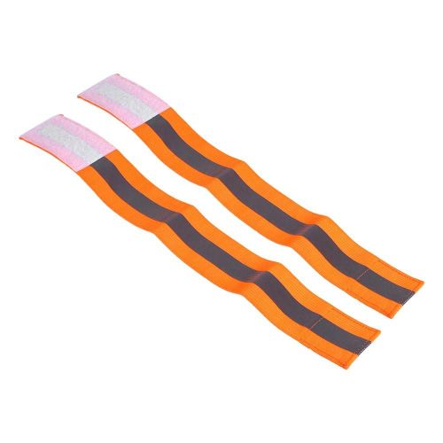 1 Paire De Brassards De Visibilité Réfléchissants Enveloppes De Sécurité Bracelets Pour Le Cyclisme De Jogging (Orange)