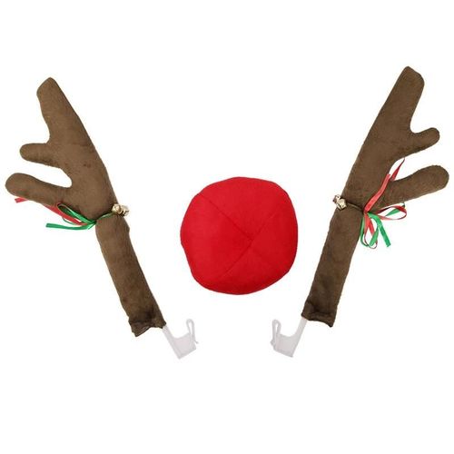 Bois De Renne Avec Cloche Rouge Nez Boule Voiture Camion Décoration De Noël Marron