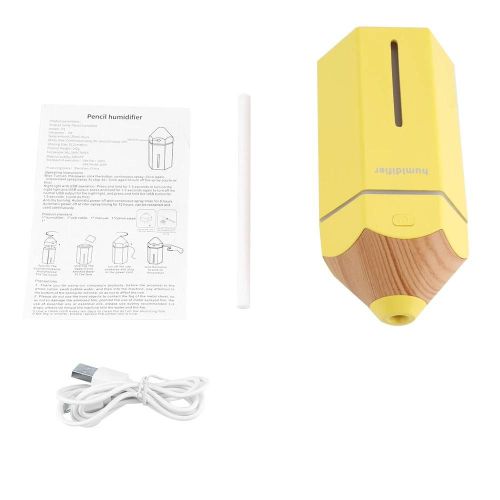 USB rechargeable portable diffuseur à ultrasons humidificateur 7 couleurs LED lumière voiture bureau jaune