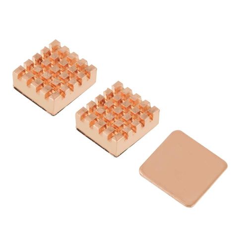 3pcs dissipateurs thermiques en cuivre kit de refroidissement dissipation thermique spécialement adapté pour la carte mère Raspberry Pi