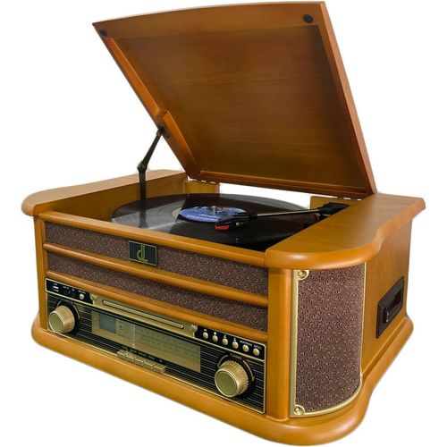 Lbgwp60-Platine Vinyle 3 Vitesses Avec Télécommande,Tourne-Disque Vinyle Avec Cd Cassette Radio Am/Fm Usb Aux-In Rca-Out