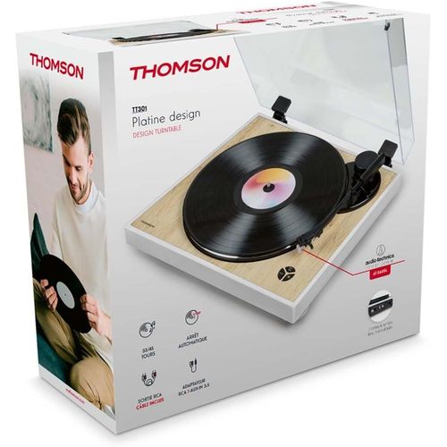 Lbgwp60-Platine Tourne Disques Blanche Et Bois Tt301