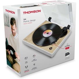 Lbgwp60-Platine Tourne Disques Blanche Et Bois Tt301