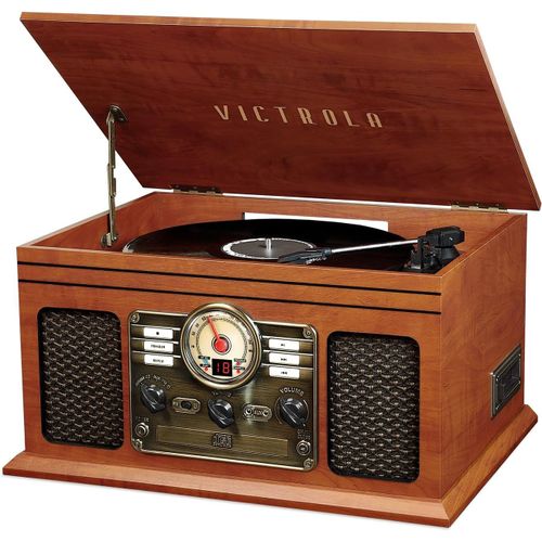 Lbgwp60-Classic Chaîne Stéréo 6-In-1 Platine Vinyle Bluetooth-Acajou