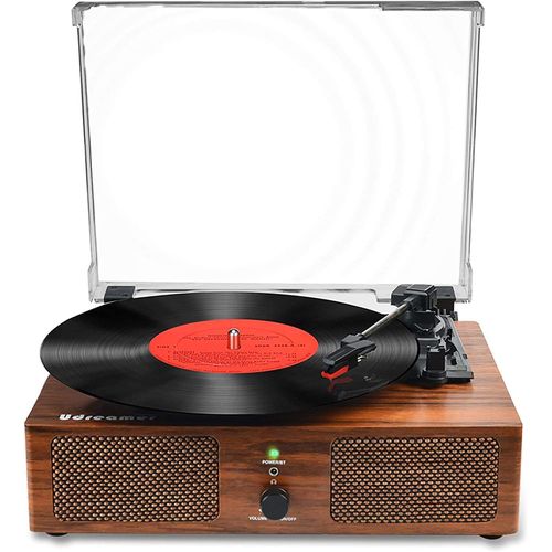 Lbgwp60-Platine Vinyle,Tourne-Disque Avec Haut-Parleurs Intégrés Et Entraînement Par Courroie Bluetooth,Phonographe Vintage Avec 3 Vitesses Marron