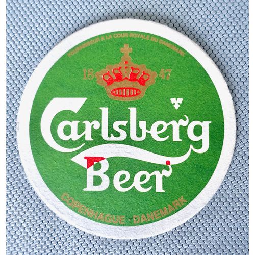 Ancien Sous Bock Biere Carlsberg. Fournisseur À La Cour Royale Du Danemark. Copenhague. Bière Danoise. Recto Blanc.