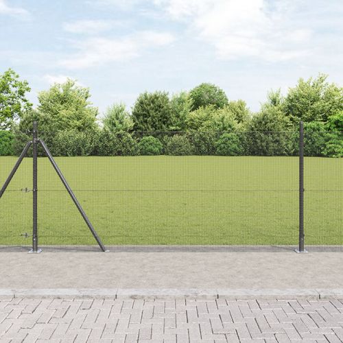 Vidaxl Ensemble De Poteaux De Clôture 2 Pièces Gris Métal, Béton