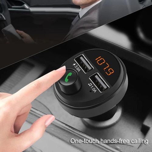 Transmetteur Fm Bluetooth 5.0 Kit De Voiture Mains Libres Sans Fil Lecteur Mp3 Double Chargeur De Voiture Usb
