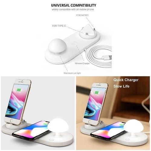Chargeur Sans Fil Multifonction Chargeur De Port Usb Avec Veilleuse Pour Iphone Android