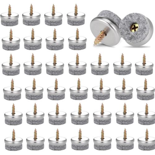 42pcs Patin Chaise A Visser Feutre, Vis Patins En Feutre, Patin Meuble Ave Feutres pai De 5mm Sont Une Protection Idale Du Pied De Chaise, Avec Une Installation Facile Par Vis (Gris)