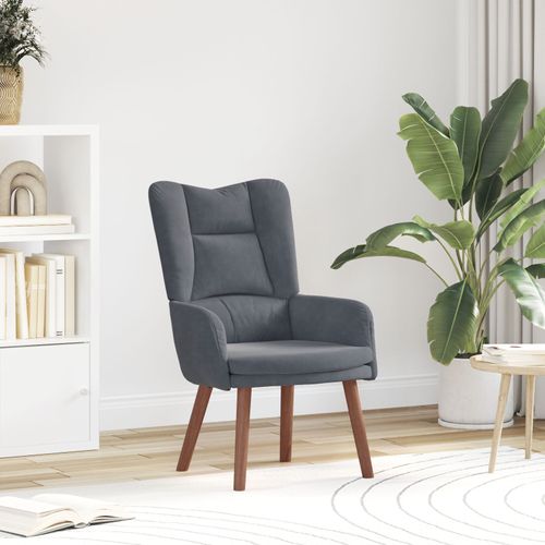 Chaise Relaxante Vidaxl Velours Gris Foncé