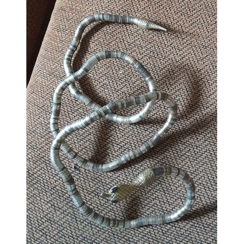 Collier 1990 Flexible Tête De Serpent Original Métal 92 Cm Modulable