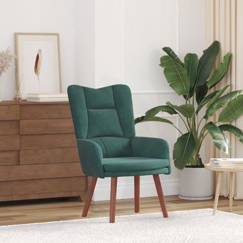 Chaise Relaxante Vidaxl Velours Vert Foncé