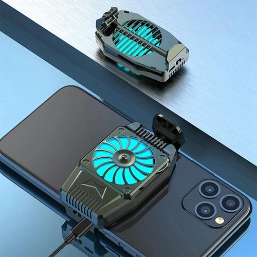 Téléphone portable radiateur sans fil téléphone pince refroidisseur ventilateur portable rechargeable pour Android IOS 300 MAh H15 Plug-in Modèle:Noir